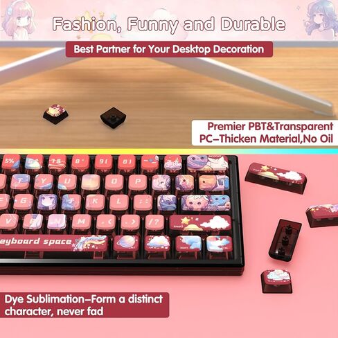 120Key PBT Pudding Keycap Set ASA Profile with Transluscent PC Layer-Purple in Saudi Arabia
