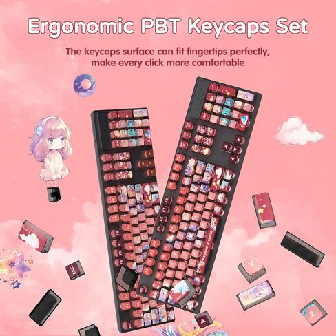 120Key PBT Pudding Keycap Set ASA Profile with Transluscent PC Layer-Purple in Saudi Arabia