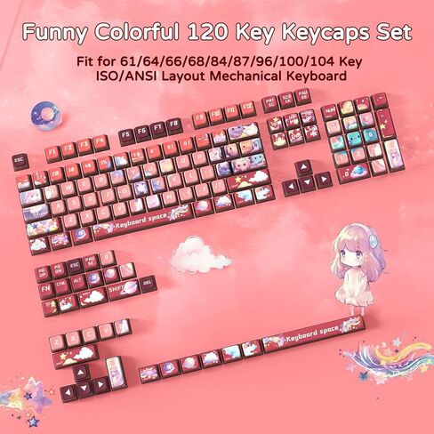 120Key PBT Pudding Keycap Set ASA Profile with Transluscent PC Layer-Purple in Saudi Arabia