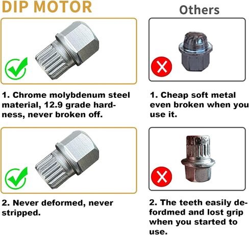 Chrome Steel ABC 0-9 Wheel Lock Key for VW，locking lug nut removal tools- Anti Theft Volkswagen Wheel Lock Key for Cars Wheel Tire Nut Screw Removal (ABC-6) in Saudi Arabia