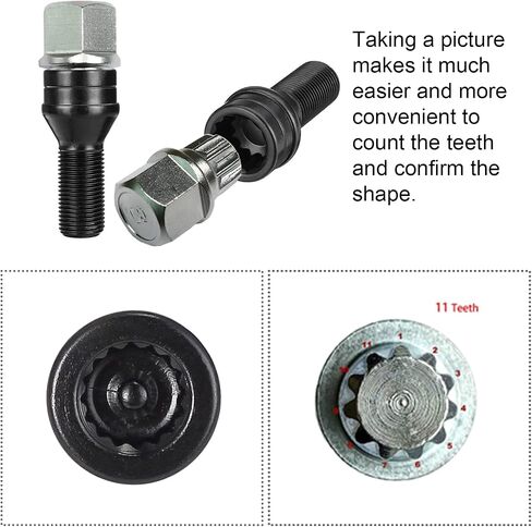 Chrome Steel ABC 0-9 Wheel Lock Key for VW，locking lug nut removal tools- Anti Theft Volkswagen Wheel Lock Key for Cars Wheel Tire Nut Screw Removal (ABC-6) in Saudi Arabia
