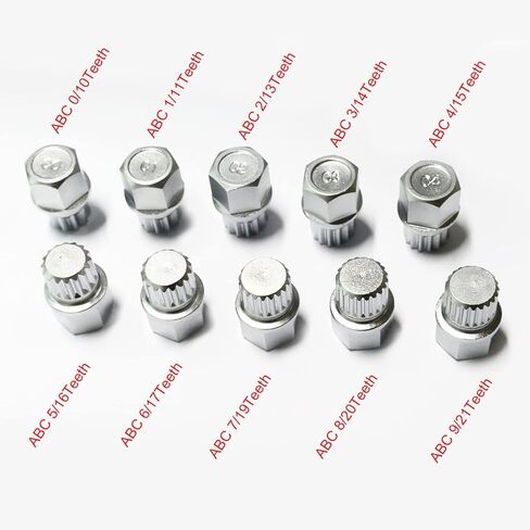 Chrome Steel ABC 0-9 Wheel Lock Key for VW，locking lug nut removal tools- Anti Theft Volkswagen Wheel Lock Key for Cars Wheel Tire Nut Screw Removal (ABC-6) in Saudi Arabia