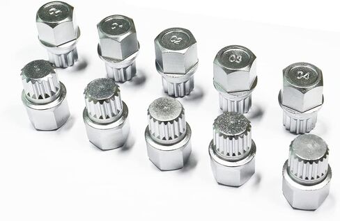 Chrome Steel ABC 0-9 Wheel Lock Key for VW，locking lug nut removal tools- Anti Theft Volkswagen Wheel Lock Key for Cars Wheel Tire Nut Screw Removal (ABC-6) in Saudi Arabia