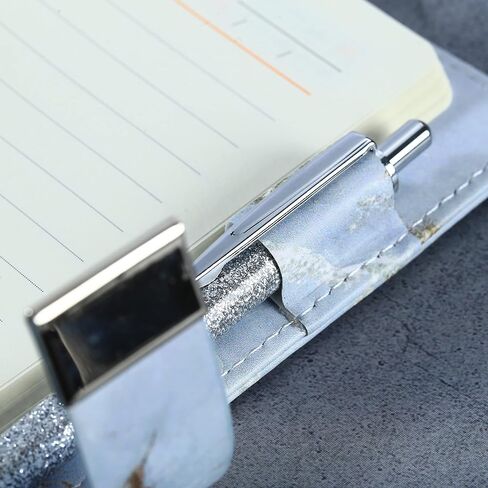Diary with Lock for Girls and Women, Lock Diary for Teen Girls with Leather Cover and Pen holder, Size A5 Password Notebook with Combination Lock, Sparkly Silver Writing Pen included (Grey 2) in Saudi Arabia