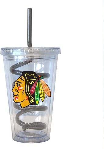 كوب NHL Chicago Blackhawks مع مصاصة دوامة، 16 أونصة in Saudi Arabia