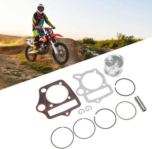 مجموعة حشية حلقات المكبس للصينيين الرئيسيين 110cc 125cc متوافقة مع Kazuma Taotao Sunl Coolster Roketa BMS SSR ATV Dirt Pit Bike Go Kart عالية القوة 52.4 مم مجموعة حشية حلقات المكبس in Kuwait