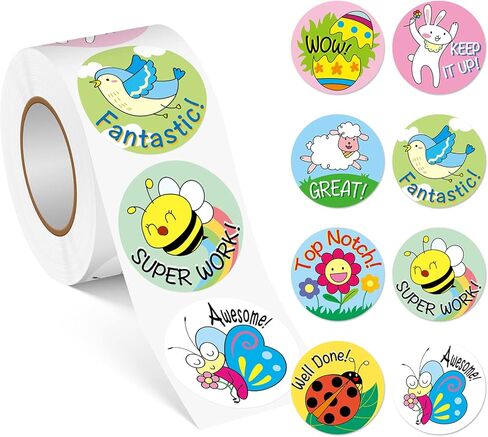 500 قطعة من ملصقات حوافز عيد الفصح للأطفال، ملصقات مكافأة للمعلم مقاس 1 بوصة في 8 تصميمات، لفافة ملصقات ملهمة للوازم المدرسية، ملصقات تحفيزية للتدريب على استخدام المرحاض للمنزل في الفصل الدراسي in Kuwait