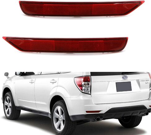 iJDMTOY Red Lens Rear Bumper Reflector Lenses Compatible With 2009-2018 Subaru Forester, OE-Spec LH RH Assembly in Kuwait