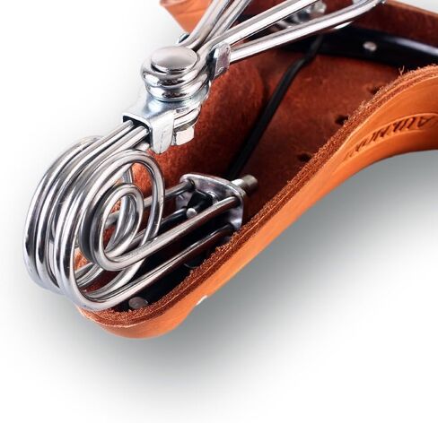 مقعد سرج دراجة جلدي مريح على الطراز الكلاسيكي الكلاسيكي مع نوابض (بني) in Kuwait