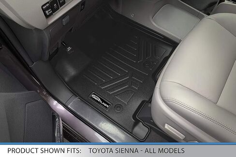 SMARTLINER Custom Floor Mats 3 Rows and Cargo Liner Behind 3rd Row Set Black Compatible with 2013-2020 Toyota Sienna 8 Passenger Model in Saudi Arabia
