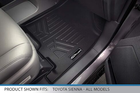 SMARTLINER Custom Floor Mats 3 Rows and Cargo Liner Behind 3rd Row Set Black Compatible with 2013-2020 Toyota Sienna 8 Passenger Model in Saudi Arabia