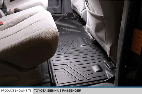 SMARTLINER Custom Floor Mats 3 Rows and Cargo Liner Behind 3rd Row Set Black Compatible with 2013-2020 Toyota Sienna 8 Passenger Model in Saudi Arabia