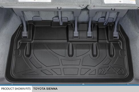 SMARTLINER Custom Floor Mats 3 Rows and Cargo Liner Behind 3rd Row Set Black Compatible with 2013-2020 Toyota Sienna 8 Passenger Model in Saudi Arabia