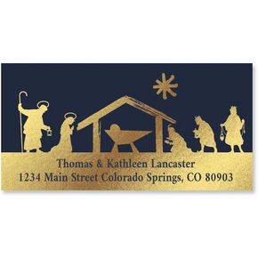 Light of The World Christmas Personalized Deluxe Return Address Labels- Set of 144 1-1/8" x 2-1/4" Self-Adhesive, Flat-Sheet Labels, by Colorful Images