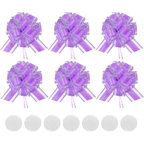 Bows for Gift Wrapping, Self Adhesive Gift Bows, Mixed Color Bows Gift Wrap Bows for Wedding, Wedding, Birthday, Gift Basket, Valentines Day, Florist Packaging-Peel and Stick, No Tie Needed (6 Color)