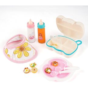 5 PCS Reborn Baby Doll Accessories for 12-16 Inch Babies Doll, Bibs, Mini Food Toy, Dinner Tray, 2pcs Bottles Feeding Accessories Set Lifelike Baby Dolls Girls(Dolls not Included)