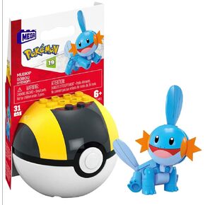 Mega Pokémon Mudkip Building Toy Kit ، شخصية عمل قابلة للتطبيق (31 قطعة) للأطفال