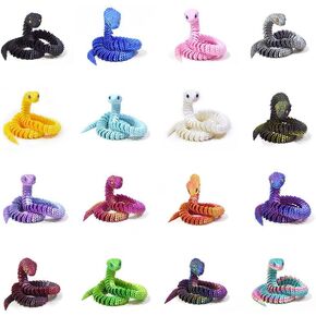 16 PCS 3D Printed Animals Snake 3D Printed Snake Fidget 11.8 InchToys Home Office Decor