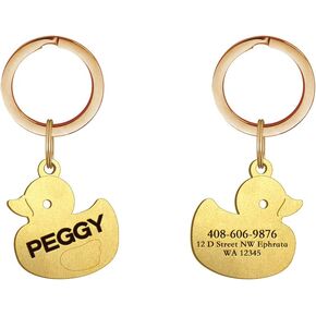 Brass Dogs Tags Stylish Personalized Double Sided Deep Engraved Cat & Dog Round Garland Shape Small
