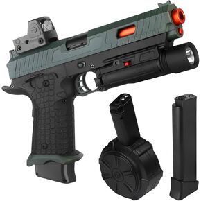 Electric Gel Blaster Toys New X5, Full Auto Splat-Blaster Includes Drum and Goggles for Outdoor Team Game, X2 Upgrade Version for Ages 14+,Green