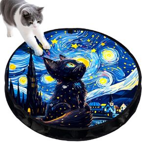 ORSDA Cat Toys Pouch, Cat Toys for Indoor Cats Hide and Seek Mat Suitable for Kitten Balls, 7 Holes Mat Mouse Catching Game