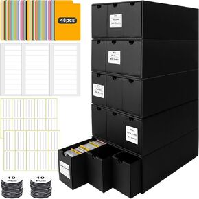 Trading Card Organizer - Card Storage Box with 24-600 CT Boxes - 72 Dividers, Labels and Tapes - 24000+ Cards Capacity - Perfect for TCG, MTG, Sports Cards,Collectible Card Games