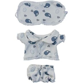 niannyyhouse 10cm 15cm 20cm 40cm Doll Clothes Whale Eye Mask Coat Pants Pajama Set Soft Stuffed Plush Toy Accessories (15cm)