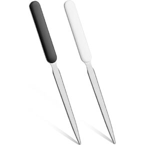 2PCS Letter Opener Envelope Slitter, Stainless Letter Envelope Openers, Portable Lightweight Mail Opener Tool-Home Office Paper Cutting Knives(Black & White)
