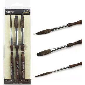 Pinstriping Brush Kit,3 pcs Professional Striping Brushes Long Liner Script Sword Scroll Rigger Brushes