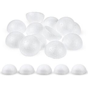 2 Inch Foam Half Sphere, 12 PCS Half Balls White Foam Balls for Crafts Styrofoam Ball Hemispherical Smooth Solid Foams Craft Ball for Christmas Decoration and DIY Home Craft Painting Project