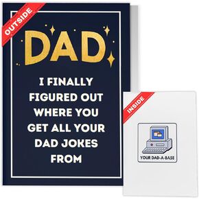 Fathers Day Card - Funny Greeting Card with a Cheesy Dad Joke Inside - Gift for Dads, Fathers, Grandpas and can be used for Father's Day, Birthday's & Christmas. Includes Envelope. Dad Gifts
