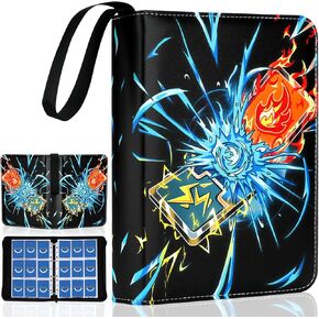 9-Pocket Trading Card Binder, Holds 900 Cards with 50 Removable Sleeves, Creative Design Card Holder Album for Standard Size Cards, Portable Card Collect Display Case Gift for Boys Girls