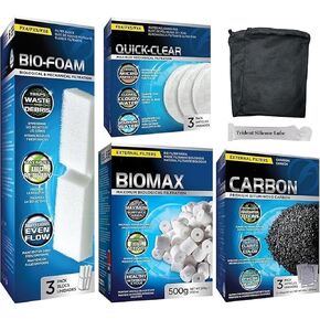 FX4/FX5/FX6 Canister Filter Maintenance and Replacement Filter Media Kit, Including Trident Nova Aquarium Filter Media Bags(Fx Bio-Foam Block, FX Quick Clear/Water Polishing Pad, Carbon, Biomax)