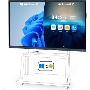 86 "لوحة Smart ، لوحة بيضاء تلمس 4K مع Windows 11 Pro & Android 13.0 ، الكمبيوتر الكل في واحد تم تصميمه في كاميرا الذكاء الاصطناعى و 8 ميكروفونات للمكتب والفصول الدراسية