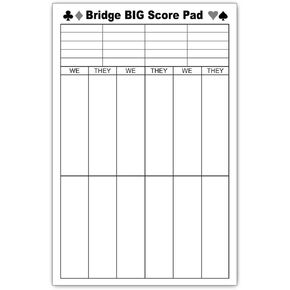 Big Bridge Score Notepad 5.5 "× 8.5" 100 ورقة ، أسود