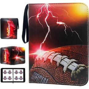 Football Card Binder with Sleeves, 900 Pockets Trading Card Holder Protectors Albums, Card Storage Organizer Case Compatible with football Card and Other Sports Cards