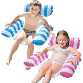 Pool Floats Kids, Meegoo Pool Lounge Chairs 3 Tubes Floaties Water Hammock Inflatable Pool Toys for Kids Ages 8-12 for Summer Party Beach Vacation Essentials