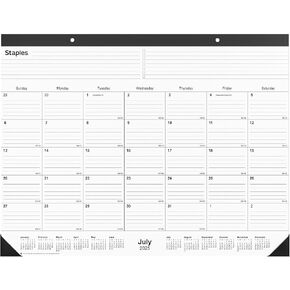 2025-2026 Staples 22-inch x 17-inch Academic Monthly Desk Pad Calendar, Black (ST12952-25)