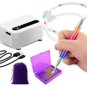 Electric Diamond Painting Pen with Vacuum Pump - 3 Adjustable Suction Modes, Rechargeable & Long-Lasting, Diamond Art Pen Kit with Storage Tray & Tips for Adults, No Wax Needed