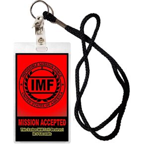 IMF Mission Impossible Novelty Laminated Card with Lanyard Halloween Costume Movie Prop