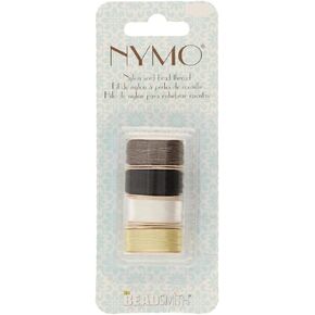 The Beadsmith Nymo Thread – White Color – Size Assortment 00, 0, B & D – Made of Nylon – Bead Embroidery & Weaving, Off Loom & Loom Work for Jewelry Making, Tassels, Fringes & DIY Craft Projects