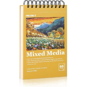 4 Pack Mixed Media Sketchbook, 9x12 inches Drawing Paper Sketch Book, 98lb/160gsm Heavyweight Spiral Bound Sketch Pads, Suitable for Wet and Dry Media, Drawing, Painting, Sketching(200 Sheets) in Saudi Arabia