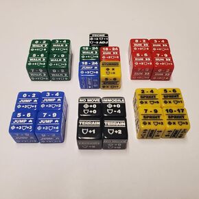 Battletech Alpha Strike Movement & Special Stat Modifier 25 Dice Bundle: Color Coded Walk Run Jump Sprint and Special Modifier Dice