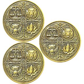 Cardinal Virtues Coin Four Virtues Stoic Coin Stoicism Medallion Reminder Token - Celebrating Justice, Courage, Wisdom, and Temperance (Single Coin)