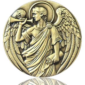 Archangel Gabriel Challenge Coin - 1.57 Inch Zinc Alloy Token Featuring Inspirational Prayer for Guidance - Perfect Spiritual Gift for Faith and Peace