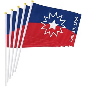 50 Pack Juneteenth Handheld Flags Sticks, Mini Juneteenth Celebrate Flags,Small Hand Waving Flags for Africa American Party Parades Event Decoration