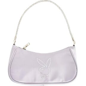 Concept One Playboy Shoulder Bag, Women's Purse Handbag with Rhinestone Carry Strap and Bunny Logo, Black in Saudi Arabia