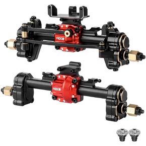 SCX24 Portal Axles Differential Axles + 10 MM Extended High Clearance Axles with Diff Locker for Axial AX24 SCX24 Upgrade Parts 1/24 RC Crawler