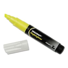 AbilityOne - 7520009044476 - Large Fluorescent Highlighter - Fluorescent Yellow Ink - 12 units