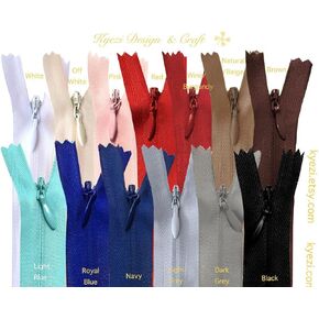 9-22 Inch Nylon Invisible Zippers for Pillow, Dresses, Skirts, Pants, Tailor, Sewer, Sewing Craft (Brown, 9 inch - 5pcs)